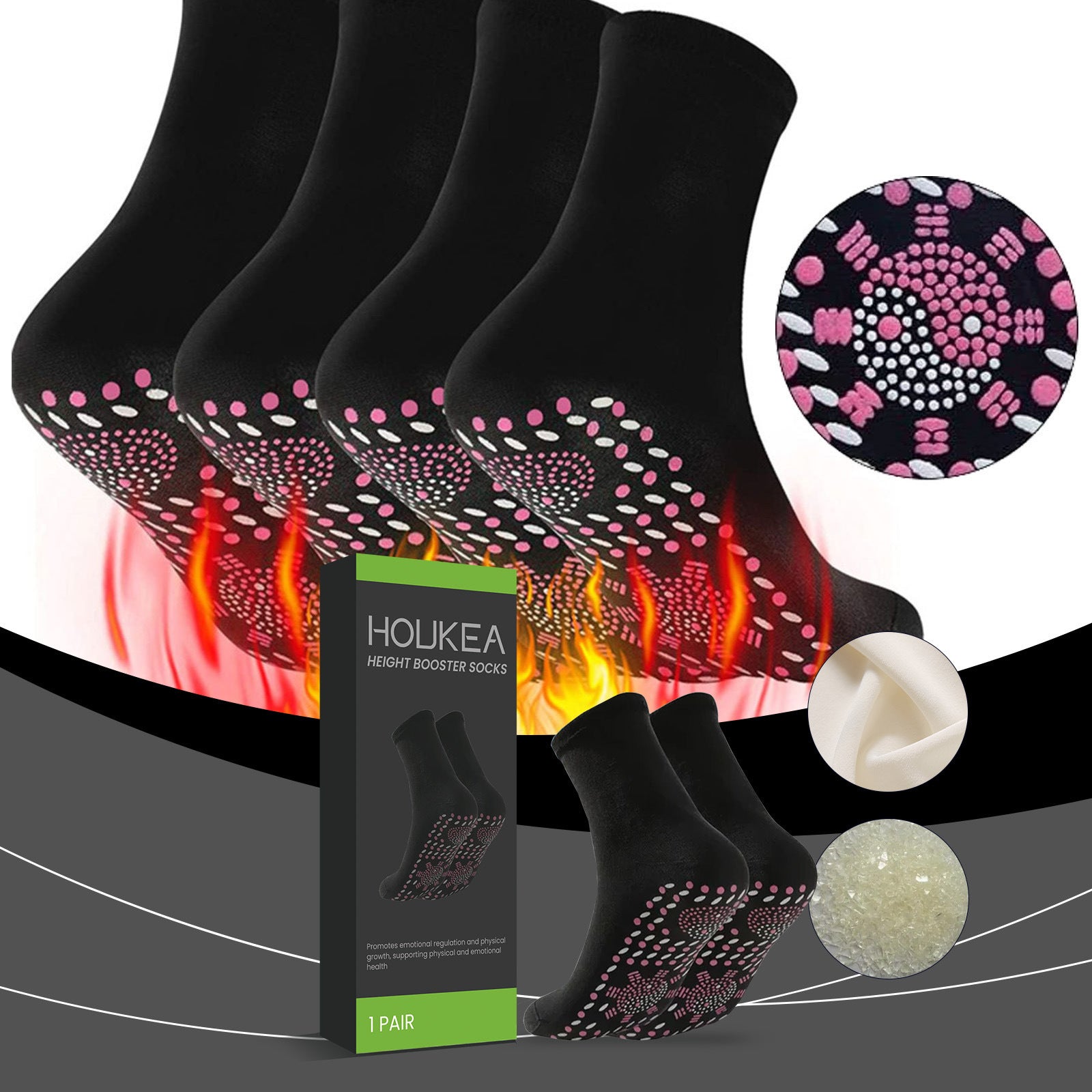 Chaussettes de massage auto-chauffantes pour le corps et les pieds, douces pour la peau