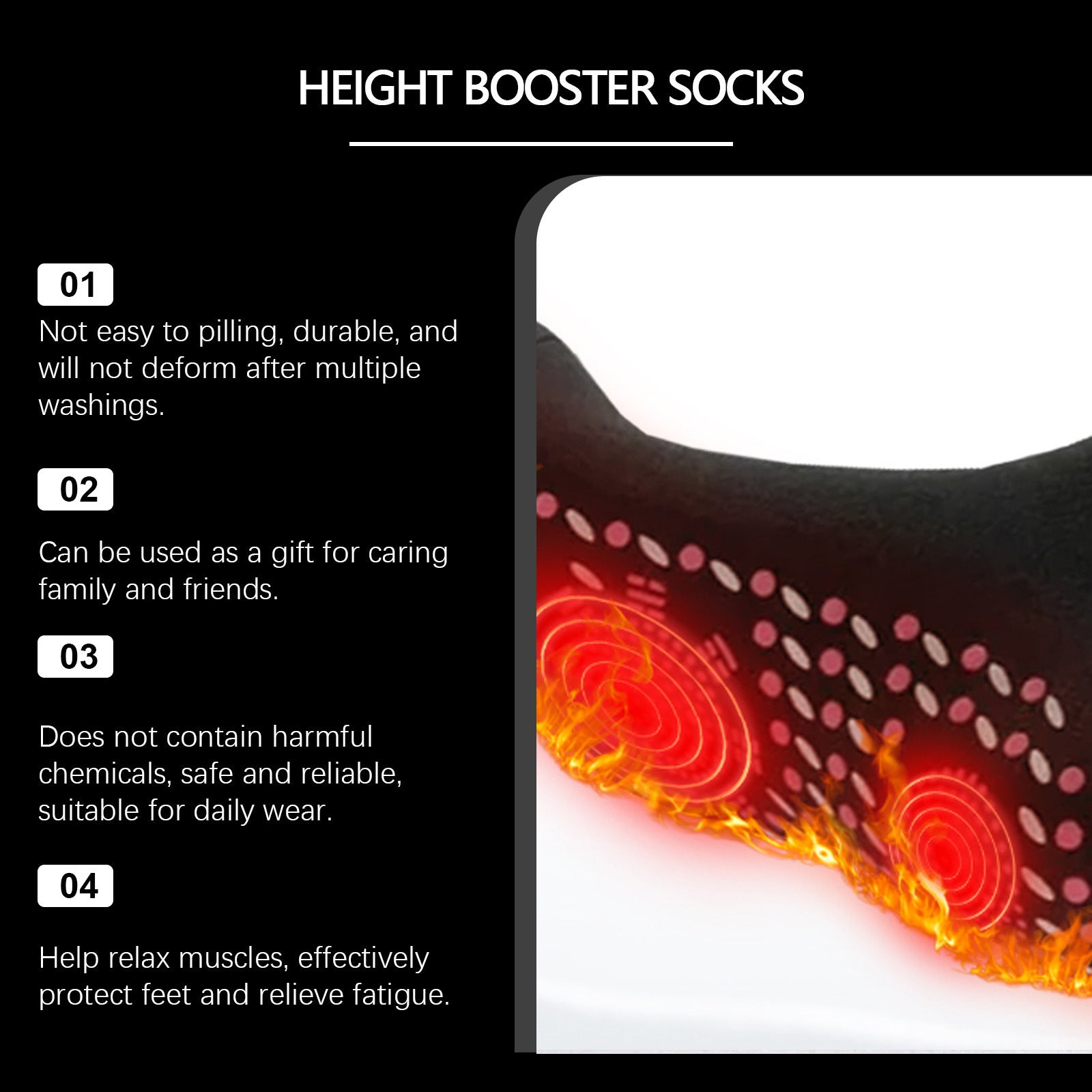 Chaussettes de massage auto-chauffantes pour le corps et les pieds, douces pour la peau